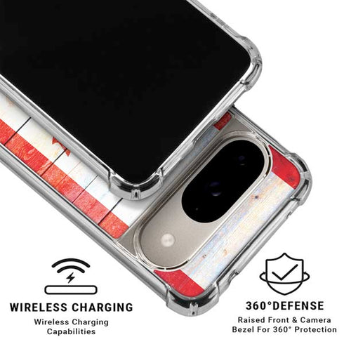 Canada Flag Light Wood Google Pixel 10 Clear Case